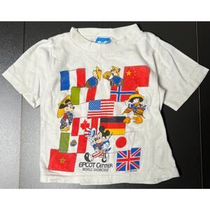 Vintage Disney Epcot Center World Showcase Small Kids White T-shirt